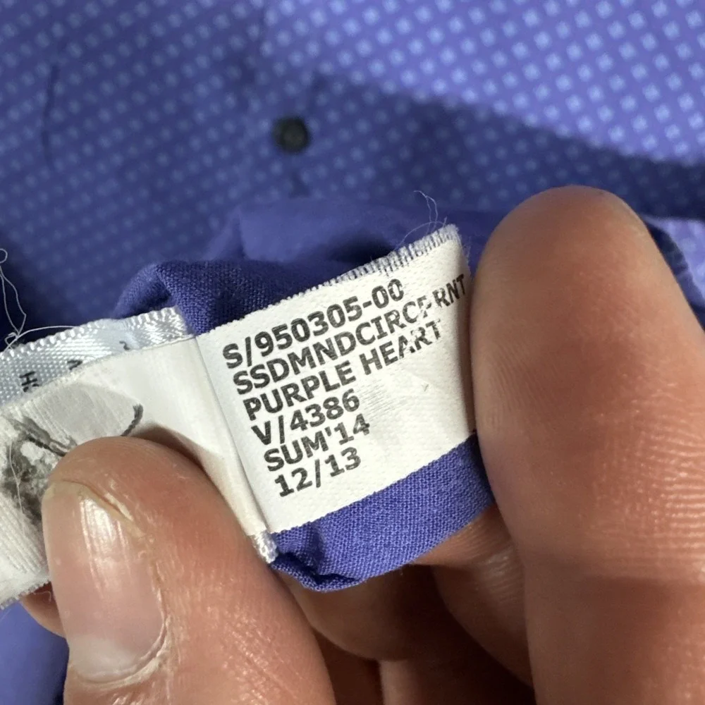 Banana Republic Shirt Mens Medium Purple Stretch Geometric Short Sleeve Button